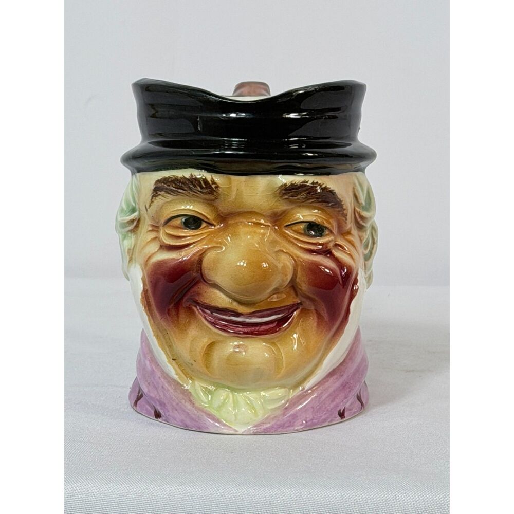 Vintage Toby Mug Man Hat Hand Painted Japan Big Nose Rosy Cheeks